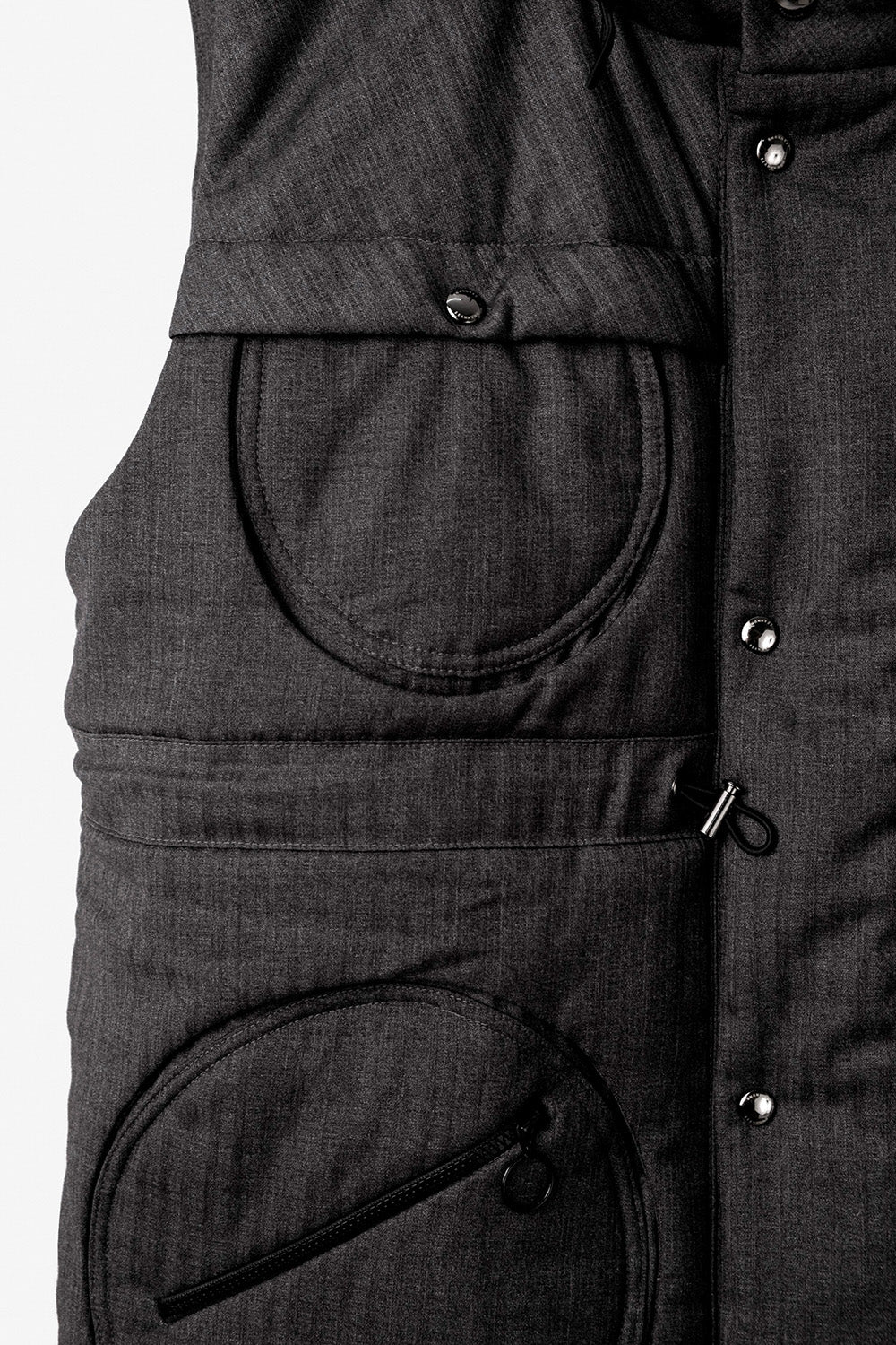 SEANNUNG - MEN - Circle Patch Pocket Sleeveless Quilted Vest 圓形口袋鋪棉夾克
