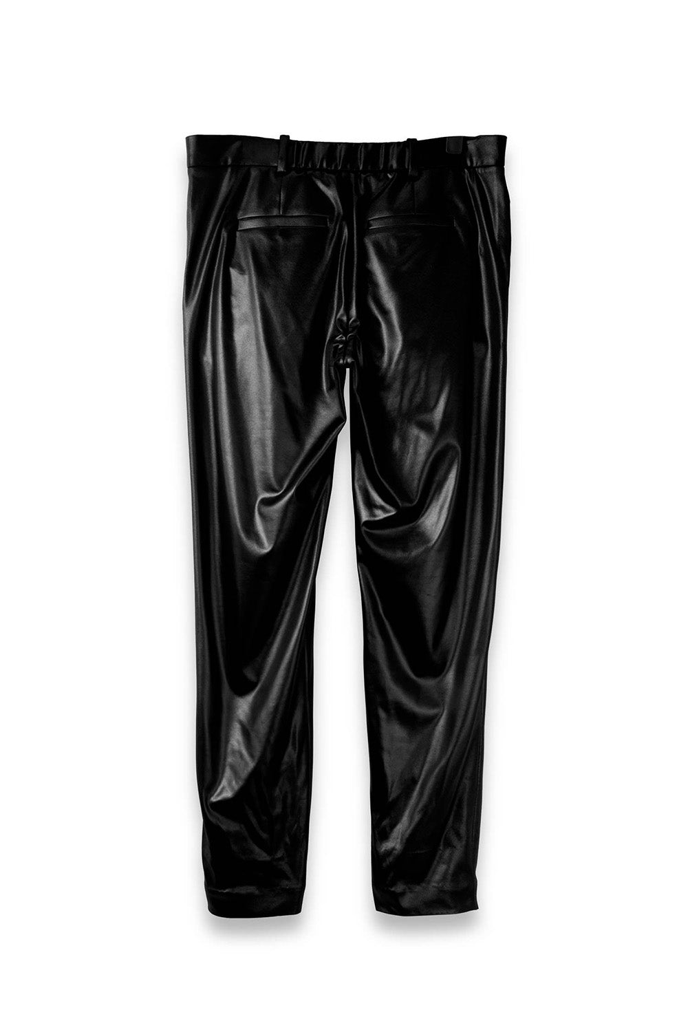SEANNUNG - MEN- Casual Tailored Trousers in Dark Black 亮黑休閒西裝窄褲