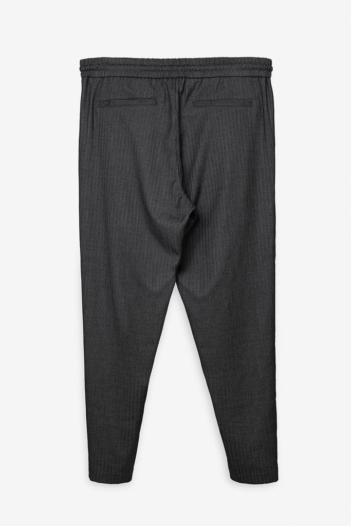 SEANNUNG - MEN - Tailored Trousers with Elastic Waist  直條鬆緊西裝窄褲