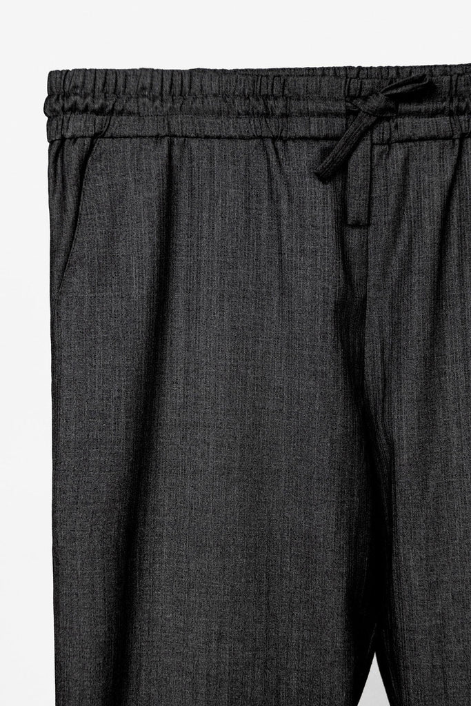 SEANNUNG - MEN - Tailored Trousers with Elastic Waist  直條鬆緊西裝窄褲