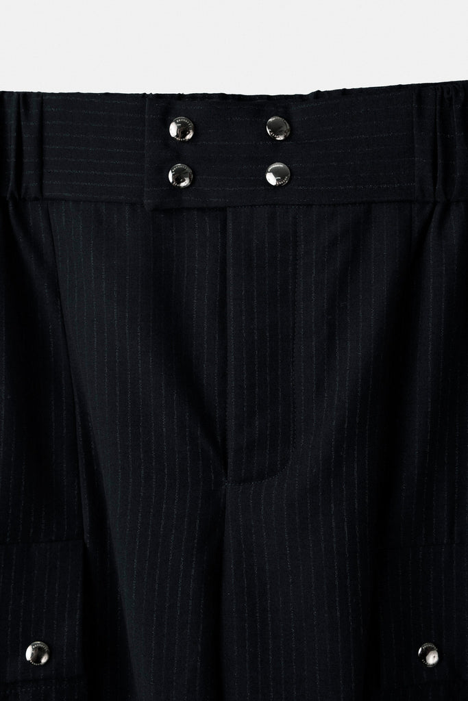 Striped Pattern Cargo Trousers
