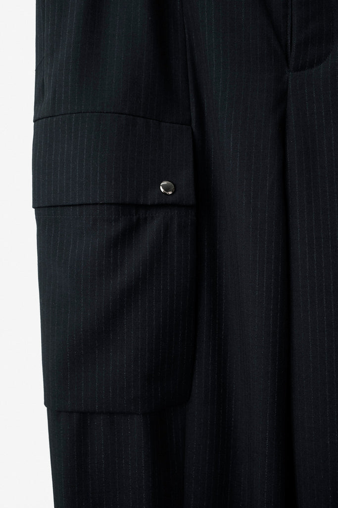 Striped Pattern Cargo Trousers