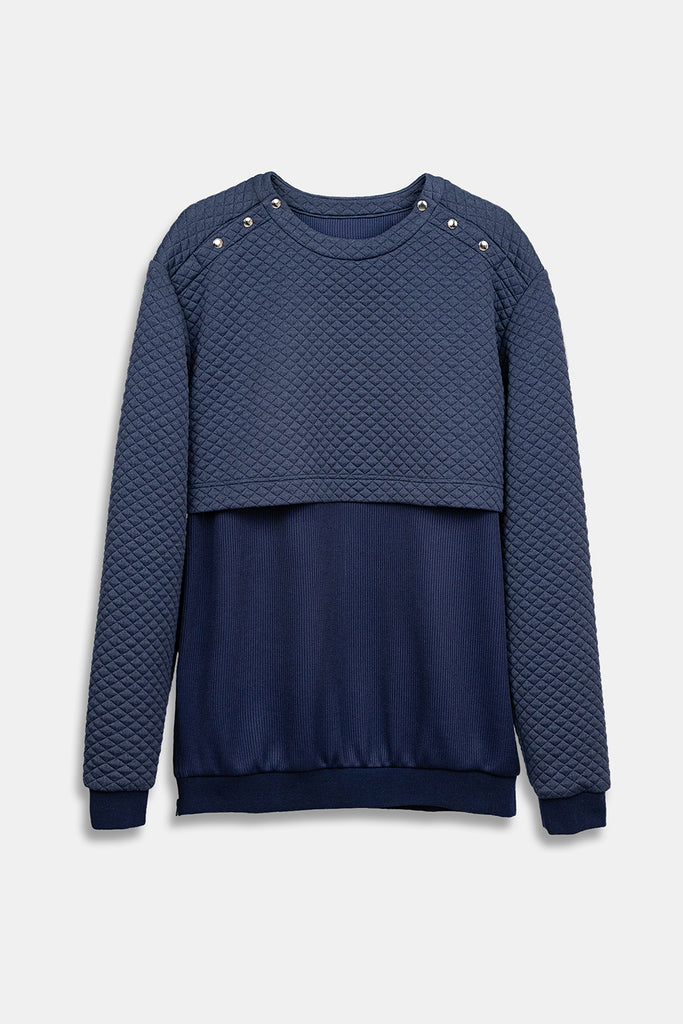 SEANNUNG - MEN - Double-Layer Cutting Top 雙層剪裁大學T