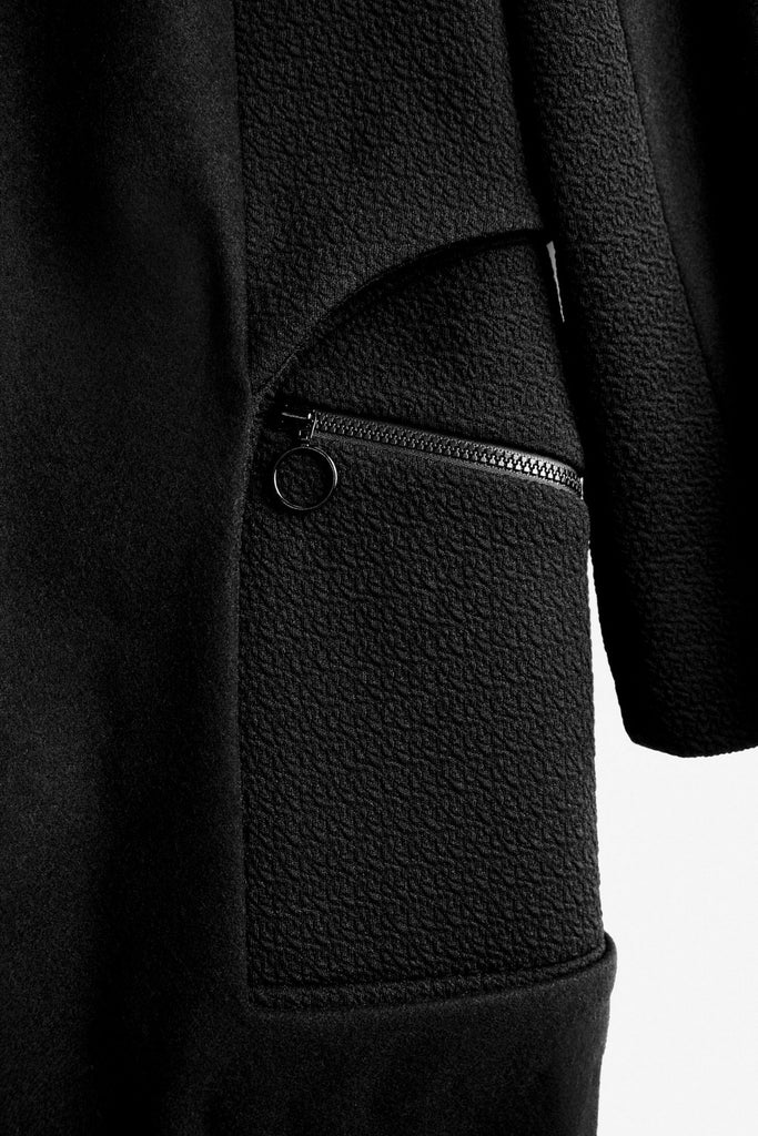 SEANNUNG - WOMEN - Mixed Material Wool Dress 毛料拼接佯裝