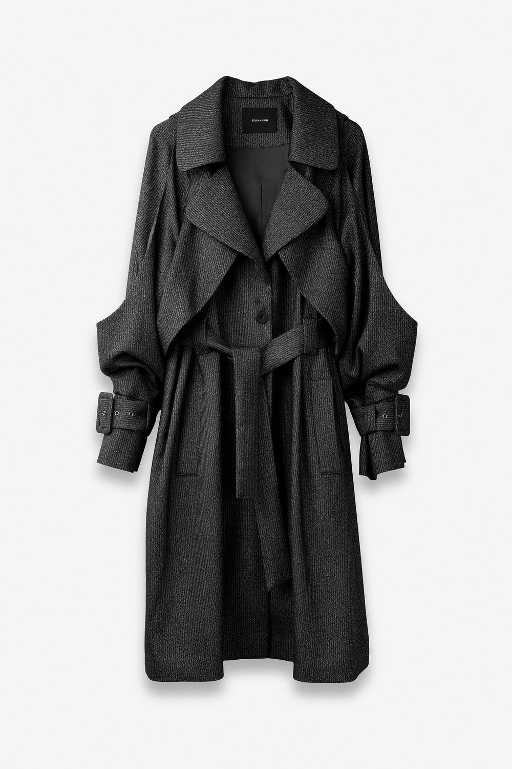 Double-Layered Shoulder-off Coat