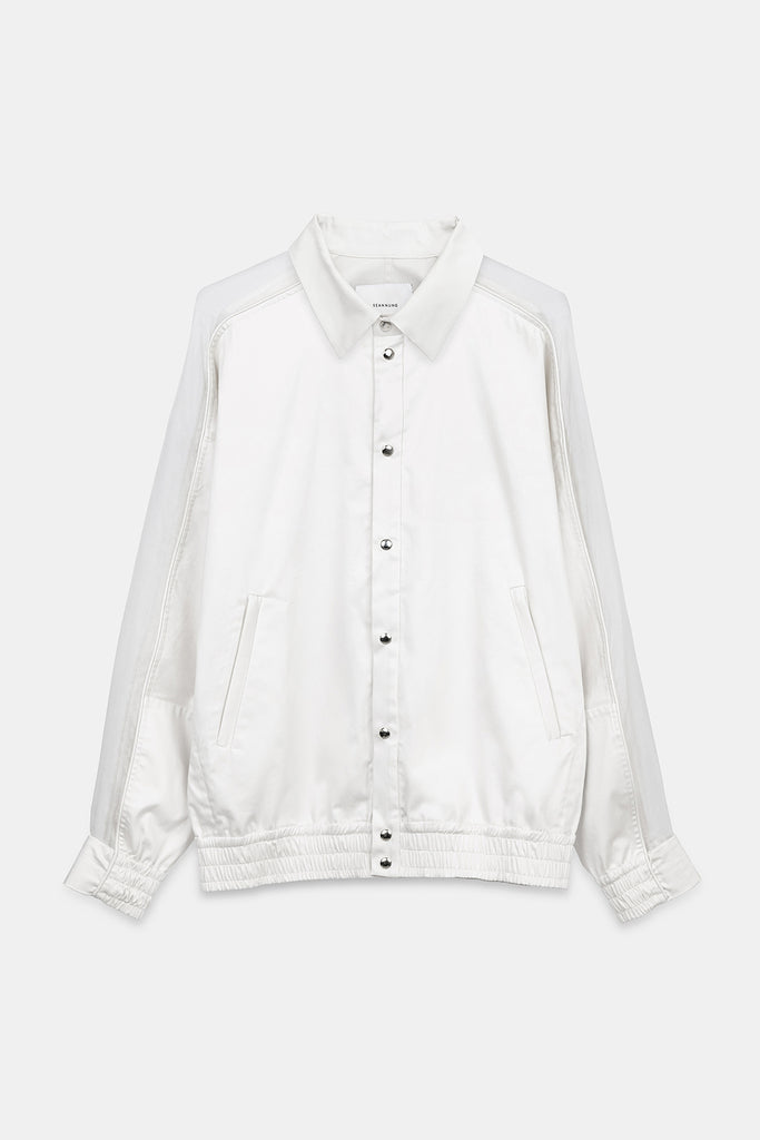 SEANNUNG - MEN - Batwing Sleeve Splice Jacket 奶油色剪接披風連袖外套
