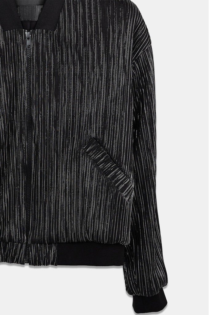 Shirring Mesh With Silver yarn Jacket