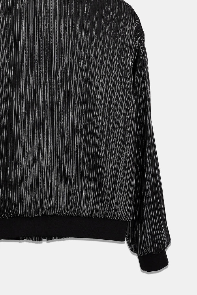 Shirring Mesh With Silver yarn Jacket