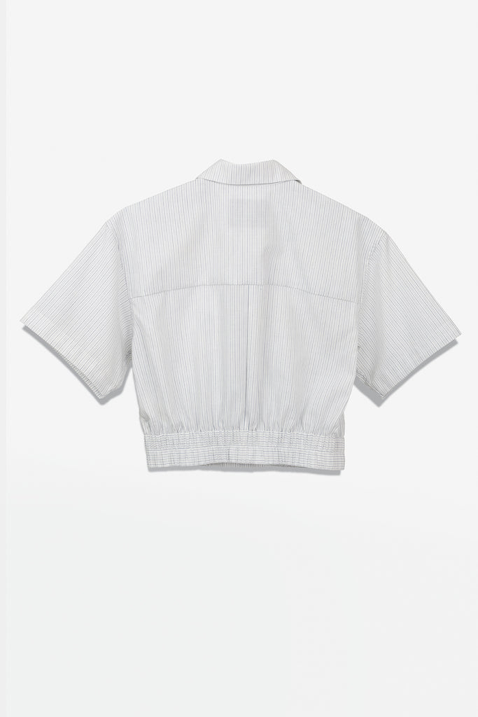 SEANNUNG - WOMEN -  Striped Pattern Short Shirt 條紋短袖外套式襯衫