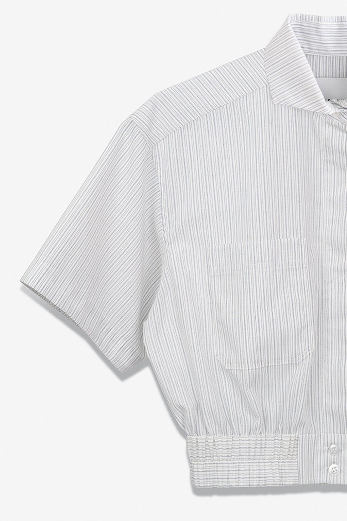 SEANNUNG - WOMEN -  Striped Pattern Short Shirt 條紋短袖外套式襯衫