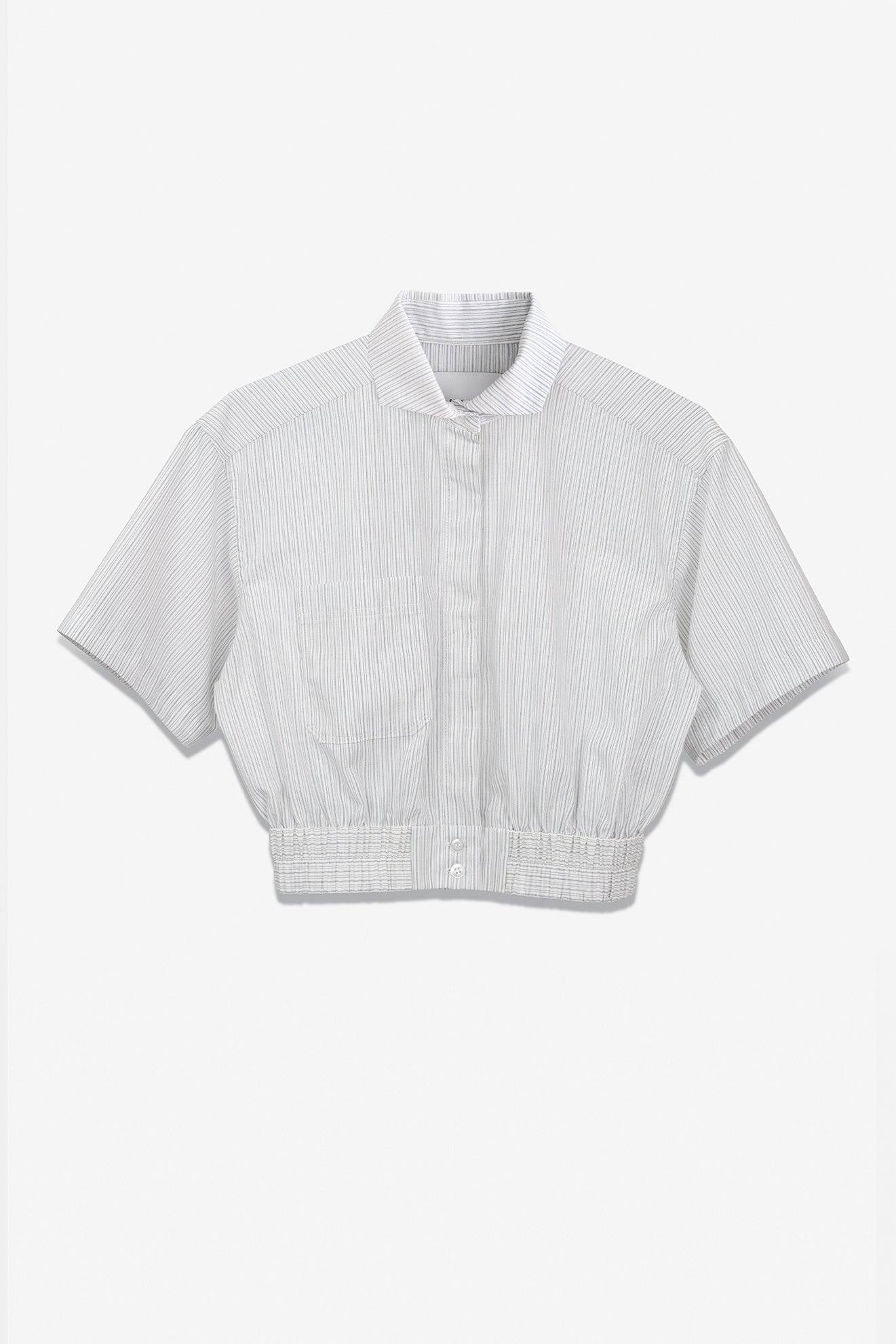 SEANNUNG - WOMEN -  Striped Pattern Short Shirt 條紋短袖外套式襯衫