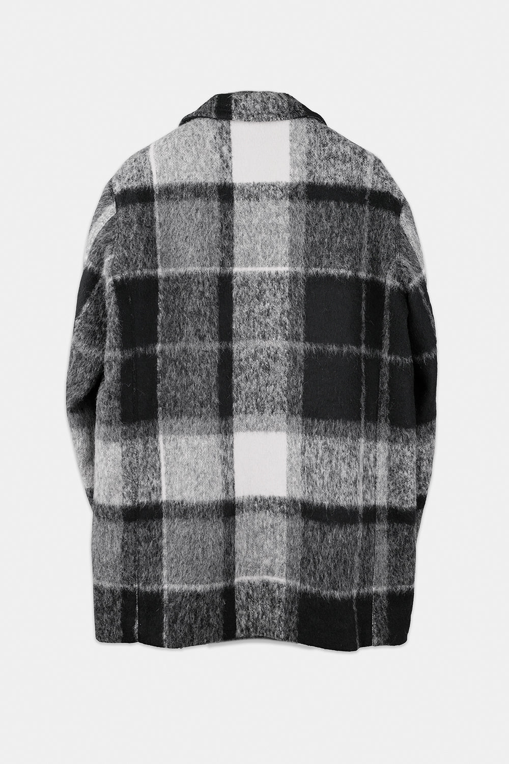 SEANNUNG - MEN - PLAID PATTERN STAND COLLAR WOOL COAT 格紋毛料騎士夾克