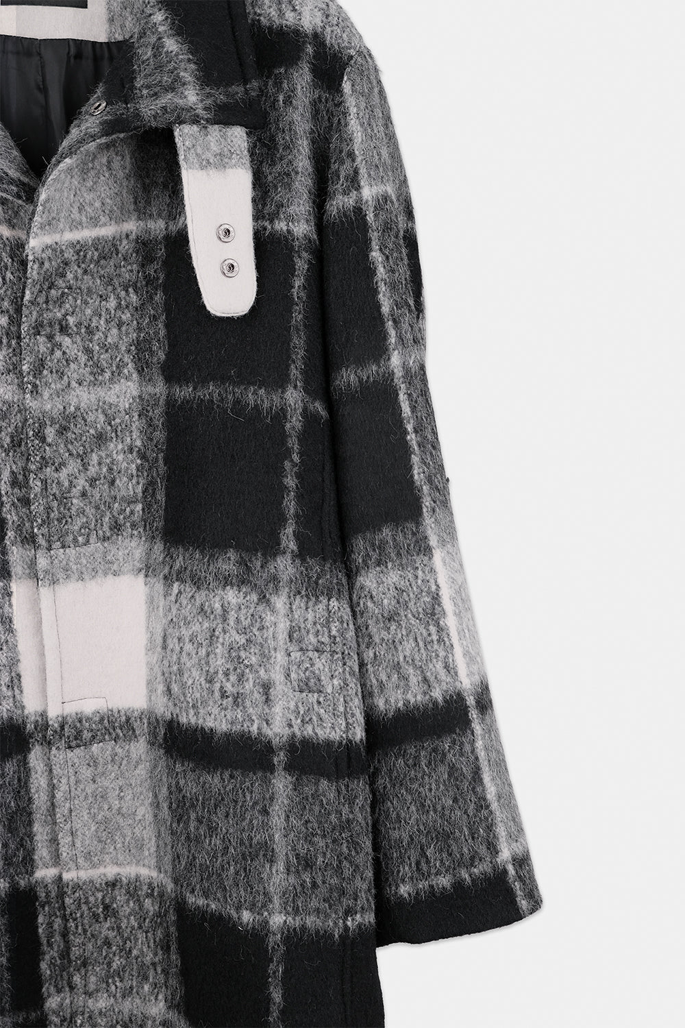 SEANNUNG - MEN - PLAID PATTERN STAND COLLAR WOOL COAT 格紋毛料騎士夾克