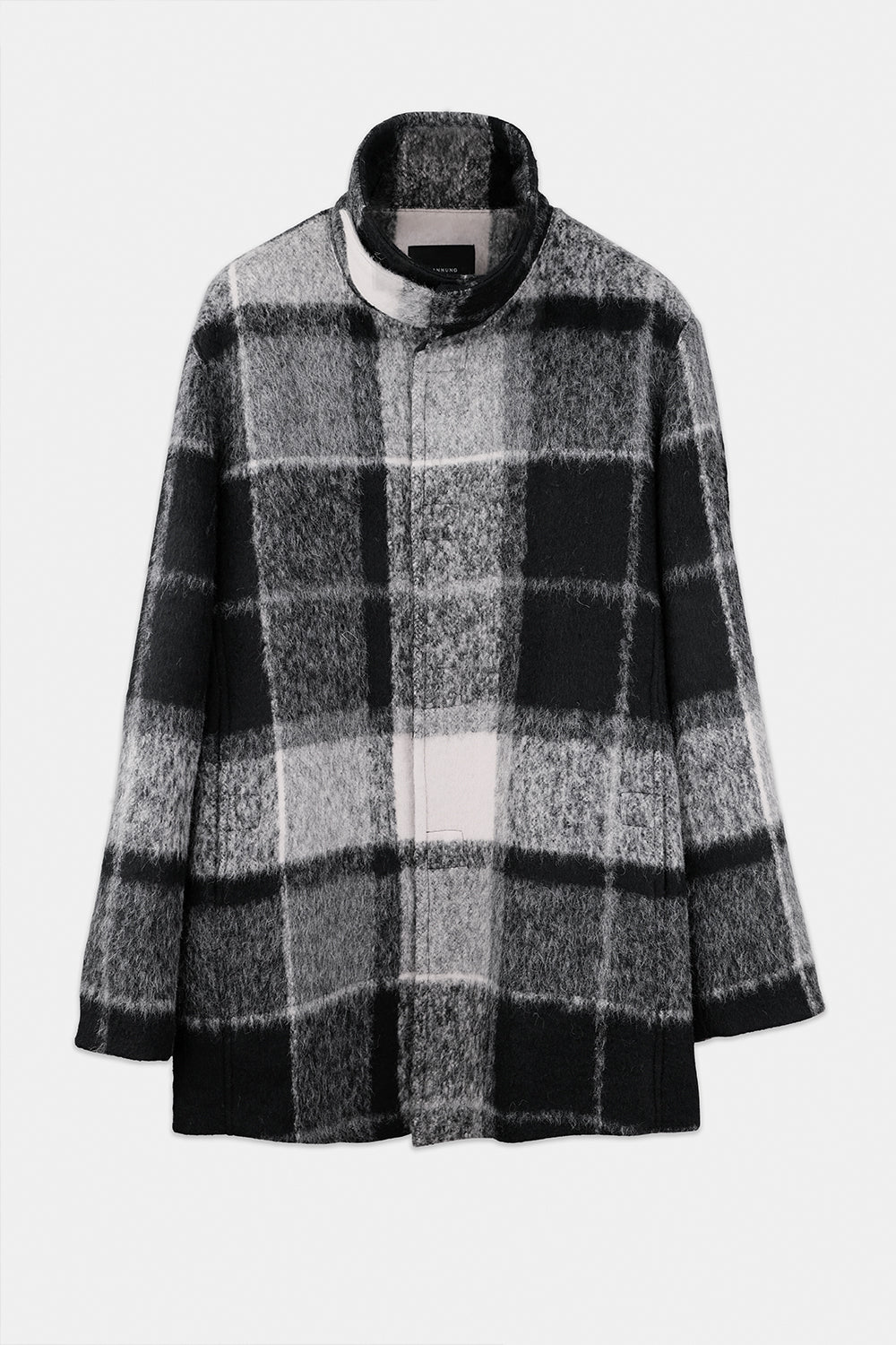 SEANNUNG - MEN - PLAID PATTERN STAND COLLAR WOOL COAT 格紋毛料騎士夾克