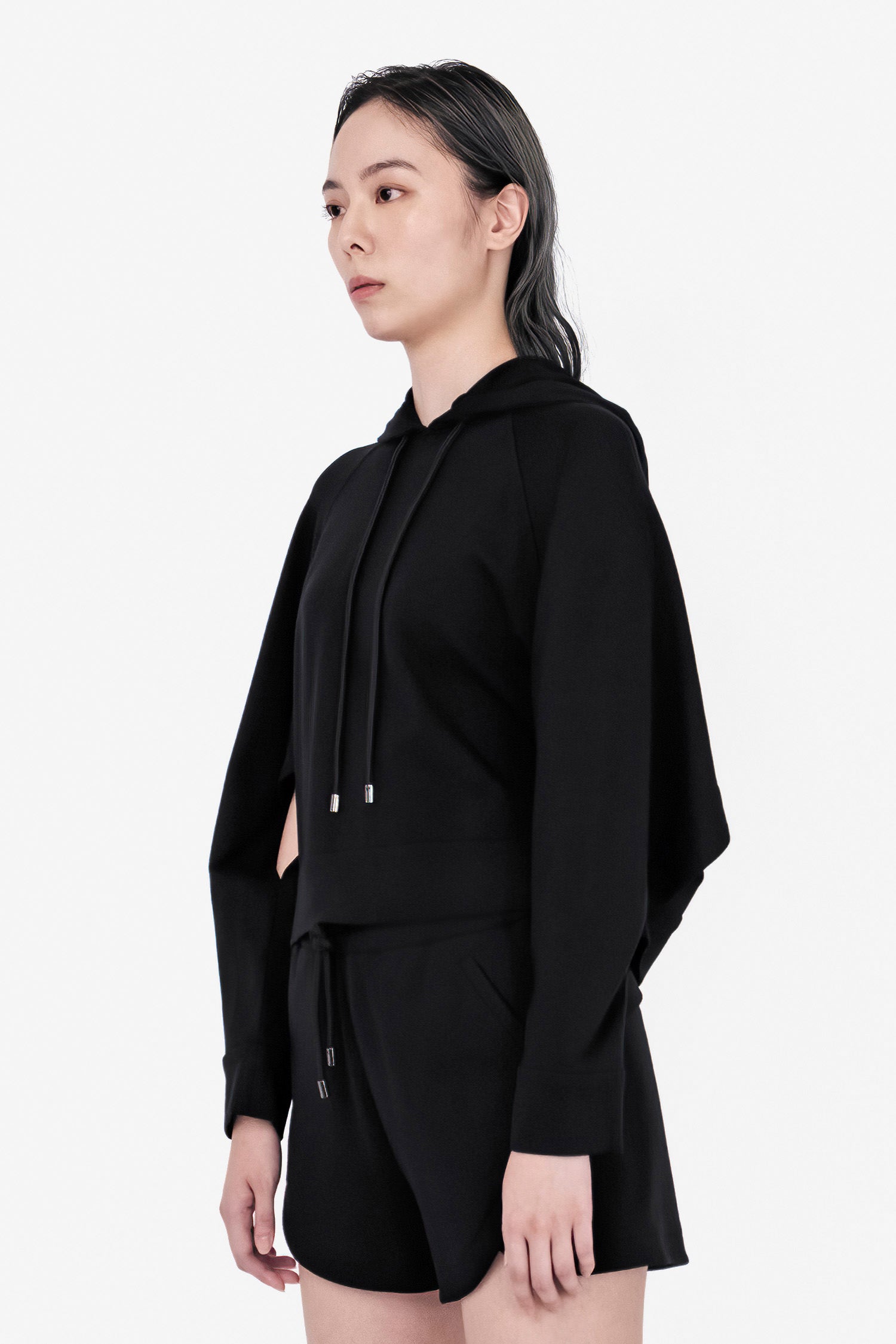 SEANNUNG - WOMEN - Long Sleeve Split Hoodie in 長袖開衩帽T 