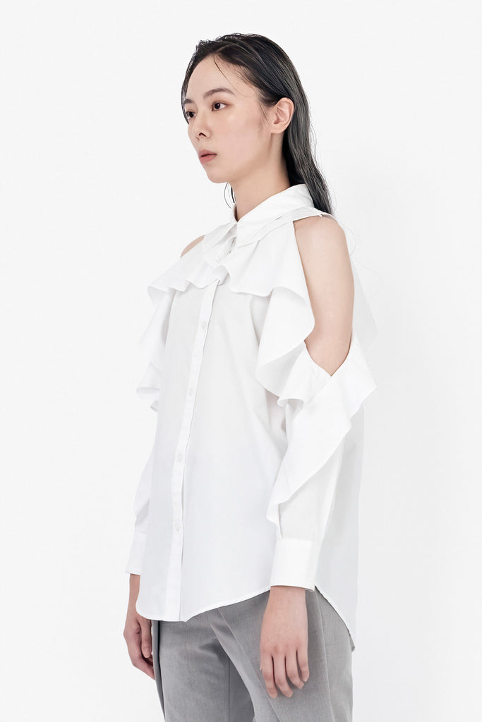 SEANNUNG - WOMEN - Off-Shoulder Flounced Shirt 露肩荷葉襯衫